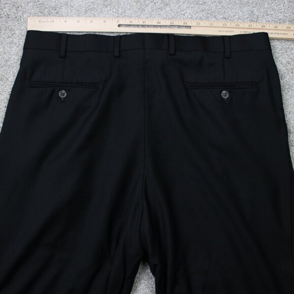 LAUREN Ralph Lauren Pants Mens 38x32 Black Wool/Cashmere Flat Front Cuffed - Picture 7 of 12